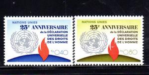 UNITED NATIONS GENEVA #35-36  1973  HUMAN RIGHTS    MINT VF NH O.G   a
