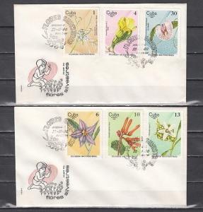 Cuba, Scott cat. 2369-2374. Wildflowers. 2 First day covers.