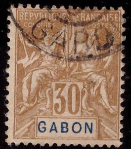 GABON Scott 24 Used Navigation and Commerce Collectors mark on back