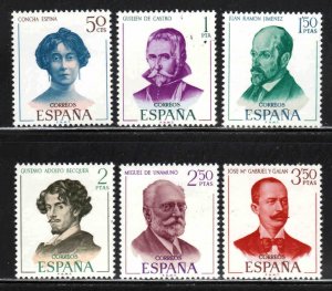 Spain # 1624-29 ~ Cptt Set of 6 ~ Unused, LHM, ( 1P has distrubance UR)