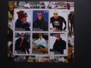 TADJIKISTAN-2000 PRINCE WILLIAM IN SPORTS MNH S/S-VF WE SHIP TO WORLD WIDE