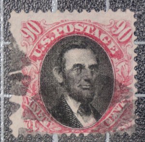 Scott 122 - 90 Cents Lincoln - Used - Nice Stamp - SCV - $2000.00