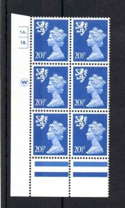 201/2p SCOTLAND REGIONAL UNMOUNTED MINT PLATE 1A. 1B. BLOCK Cat £21