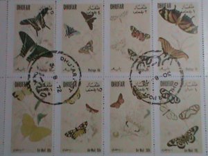 DHUFAR-1972 BIRTH OF LOVELY BUTTERFLY CTO SHEET VF- WE SHIP TO WORLD WIDE