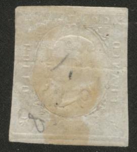 SARDINIA Scott 8 blue  20c 1854 Genuine CV$150 ASTI  cx