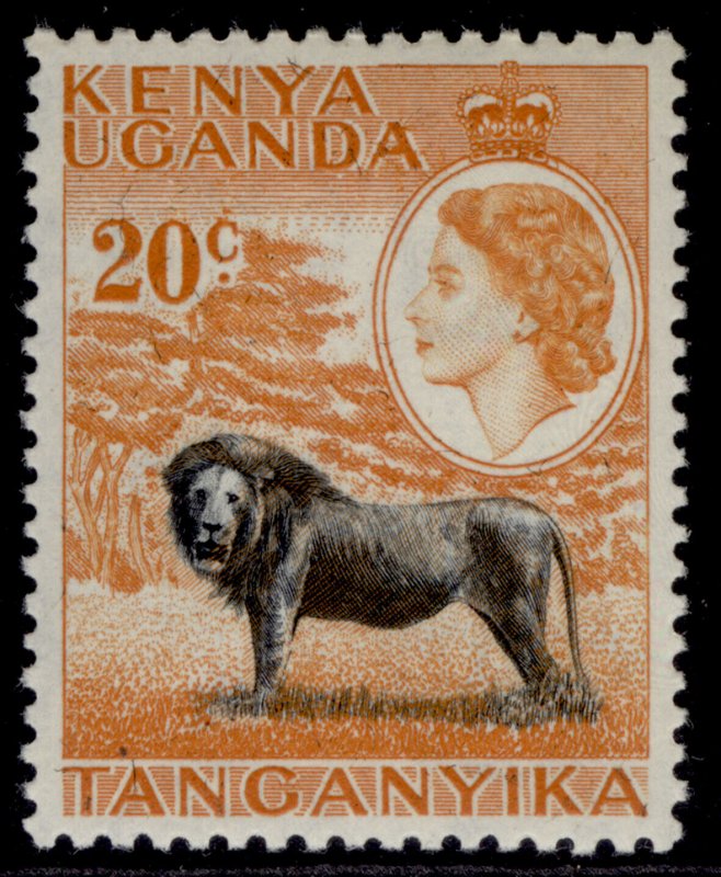 KENYA UGANDA TANGANYIKA QEII SG170, 20c black & orange, NH MINT.