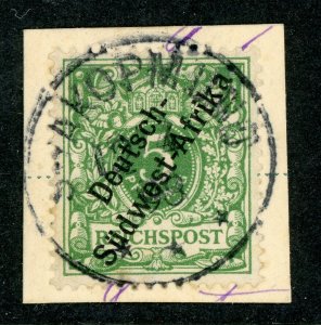 Germany 1897 Southwest Africa 5pf Green Scott # 2 VFU X181
