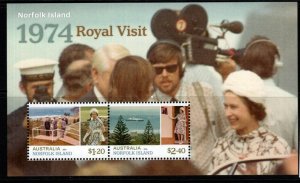 NORFOLK ISLAND 2024 QUEENS VISIT MINIATURE SHEET MNH