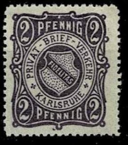 Germany Private Mail Karlsruhe 1886, Fidelitas DPP-KarB01B MNH