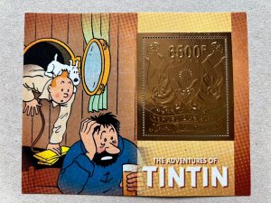 Stamps. The Adventures of Tintin, 2023 year 5 blocks Foil Bronze. perforated NEW