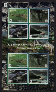 Ghana Slender Snouted Crocodile WWF MS 2016 MNH