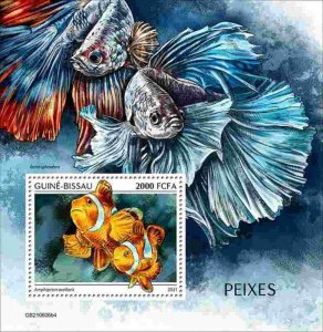 Guinea-Bissau - 2021 Ocellaris Clownfish - Stamp Souvenir Sheet - GB210606b4