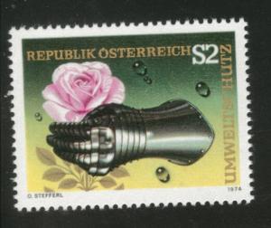 Austria Scott 1006 MNH** 1974 Environmental protection Gauntlet rose design