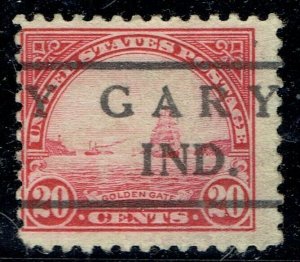 1922 20c GOLDEN GATE local precancel from GARY IN (567-489) NORMAL! RARE!