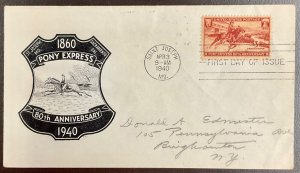 894 1st APL cachet  Pony Express FDC 1940