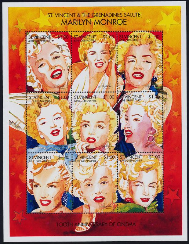 St Vincent 2208-10 MNH Marilyn Monroe, Elvis Presley