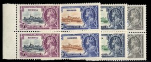 Nigeria 34-37, $48, 1935 Silver Jubilee, pairs, never hinged
