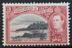 TRINIDAD 1938 GVI 3c BLACK AND SCARLET  SG248 LIGHTLY MOUNTED MINT