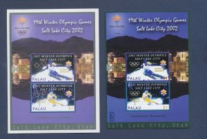 PALAU  - Scott 679a & 688a -  MNH S/S - Winter Olympics - 2002