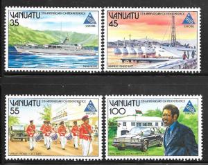 Vanuatu 397-400: Ships, Band, Prime Minister, MH, VF