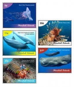 Marshall Islands 2019 - Marine Life - Set of 5 Stamps - Scott #1229-33 - MNH