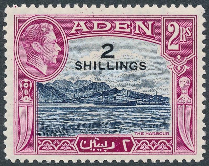 Aden 1951 2s on 2r Deep Blue & Magenta SG44 MLH