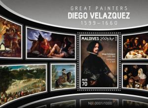 MALDIVES 2016 SHEET VELAZQUEZ ART PAINTINGS mld16108b