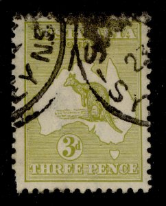 AUSTRALIA GV SG5c, 3d yellow-olive, USED. Cat £11.