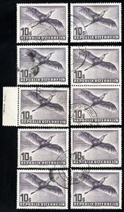 Austria Stamps # C59 Used XF Lot Of 10 Choice Scott Value $425.00