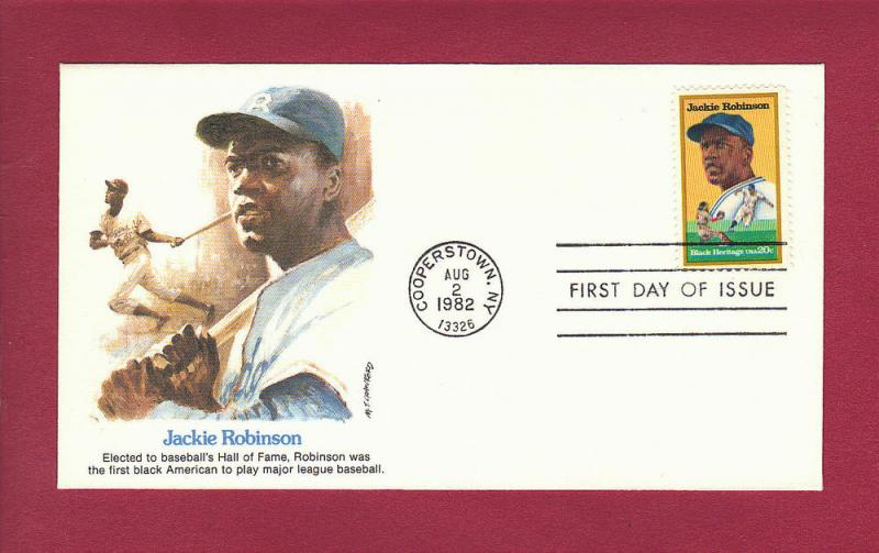 1982 20c JACKIE ROBINSON, Baseball #2016, FDC, Fleetwood