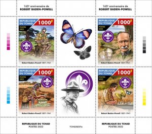 CHAD - 2022 - Robert Baden-Powell - Perf 4v Sheet - Mint Never Hinged