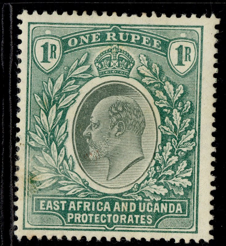 EAST AFRICA and UGANDA EDVII SG26, 1r green, M MINT. Cat £38.