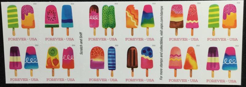 US #5285-5294 (5294b) MNH Booklet Pane of 20 Frozen Treats SCV $20.00