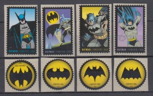 ​(D) USA Sc#4928-4935 Batman Full Set of 8 from Sheet stored backing paper MNH