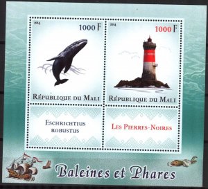 Mali 2014 Whales Lighthouses Sheet MNH