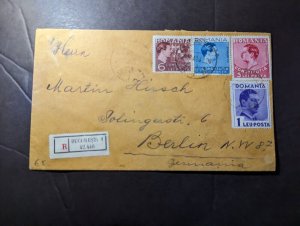 1938 Registered Romania Cover Bucharest to Berlin NW87