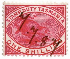 (I.B) Australia - Tasmania Revenue : Stamp Duty 1/- (1880)