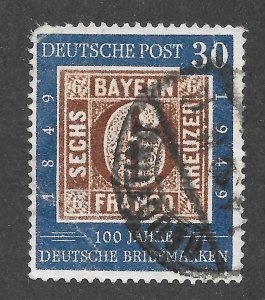 Germany Scott 668 ULH - 1949 Cent of German Postage Stamps - SCV $52.50