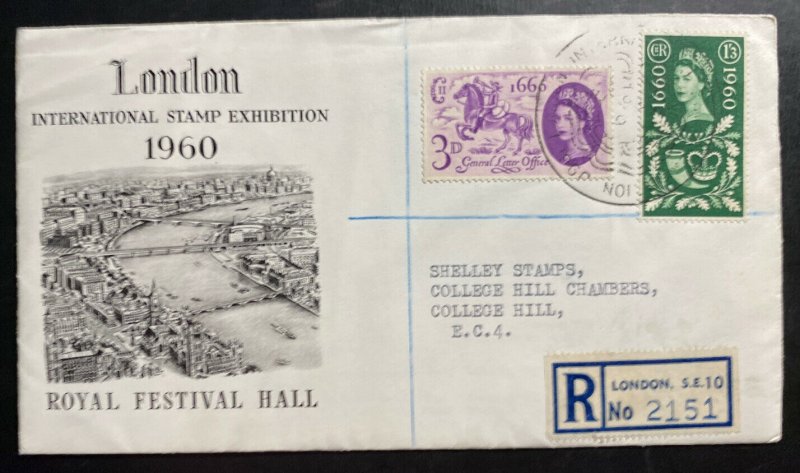 1960 London England First Day Cover FDC Stamp Exhibition Royal Festival 