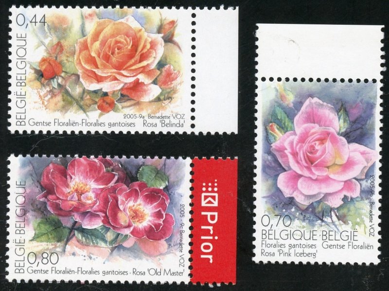 Belgium Scott 2077-79 MVFNHOG - 2005 Ghent Flower Show - SCV $5.65