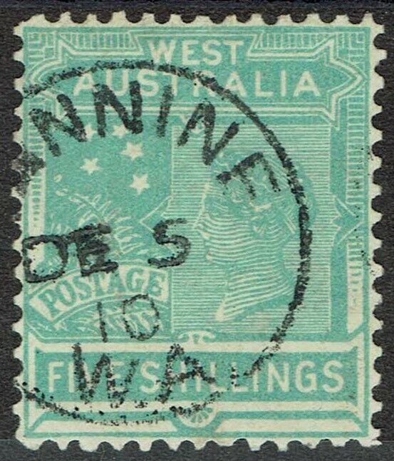 WESTERN AUSTRALIA 1905 QV 5/- WMK CROWN/A USED 