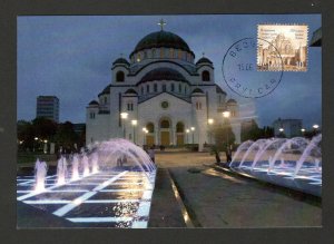 SERBIA-MC-MK-TEMPLE OF SAINT SAVA-TAX STAMP-2015.