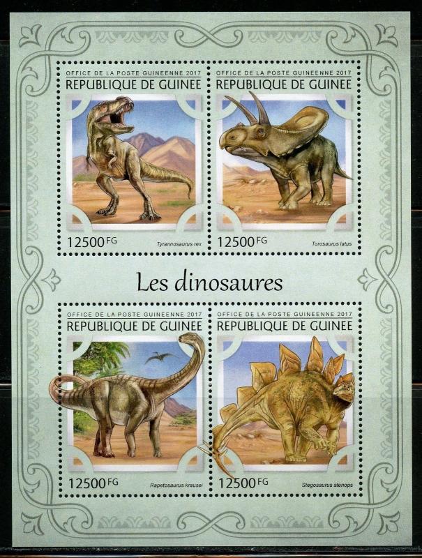 GUINEA 2017  DINOSAURS  SHEET MINT NH