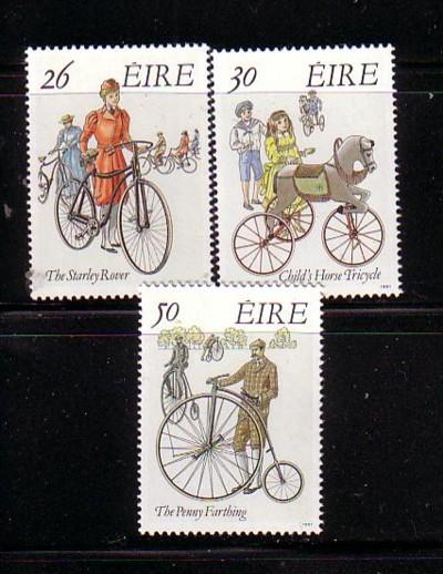 Ireland Sc 824-6 1991 Irish Bicycles stamp set mint NH