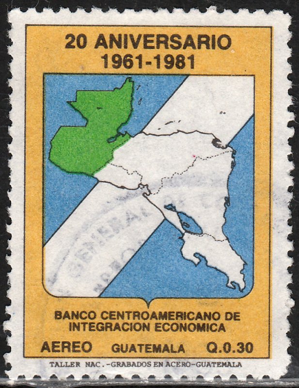 GUATEMALA C781, CENTRAL AMERICAN DEVELOPMENT BANK 20th ANNIV, USED, VF. (407)