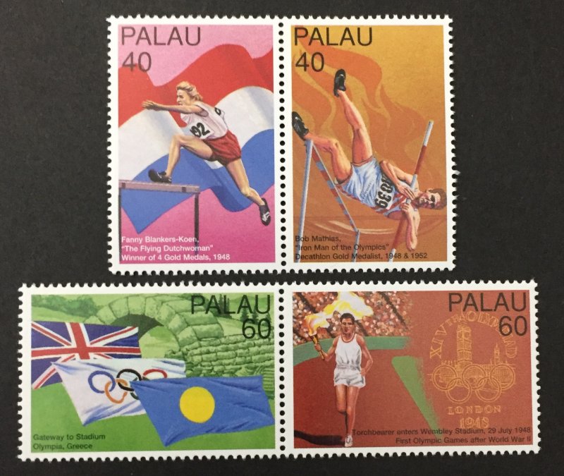 Palau 1996 #398a,400a, Athletes, MNH.