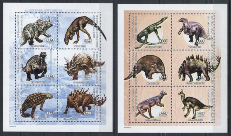 Central Africa Prehistoric Animals 2001 Mi#2618-29 MNH