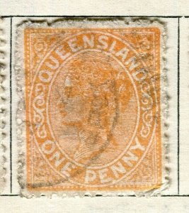 AUSTRALIA; QUEENSLAND 1882 early classic QV issue fine used 1d. value