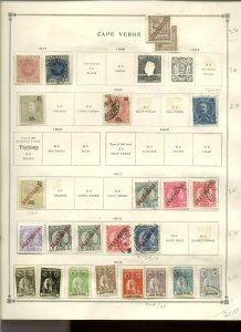 Collection, Cape Verde Scott Album Pages, 1877/1962, Cat $51, Mint & Used