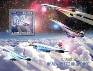S. TOME & PRINCIPE 2006 - 30th Anniversary of Concorde s/s. Mi 2728/ BL.533. MNH 